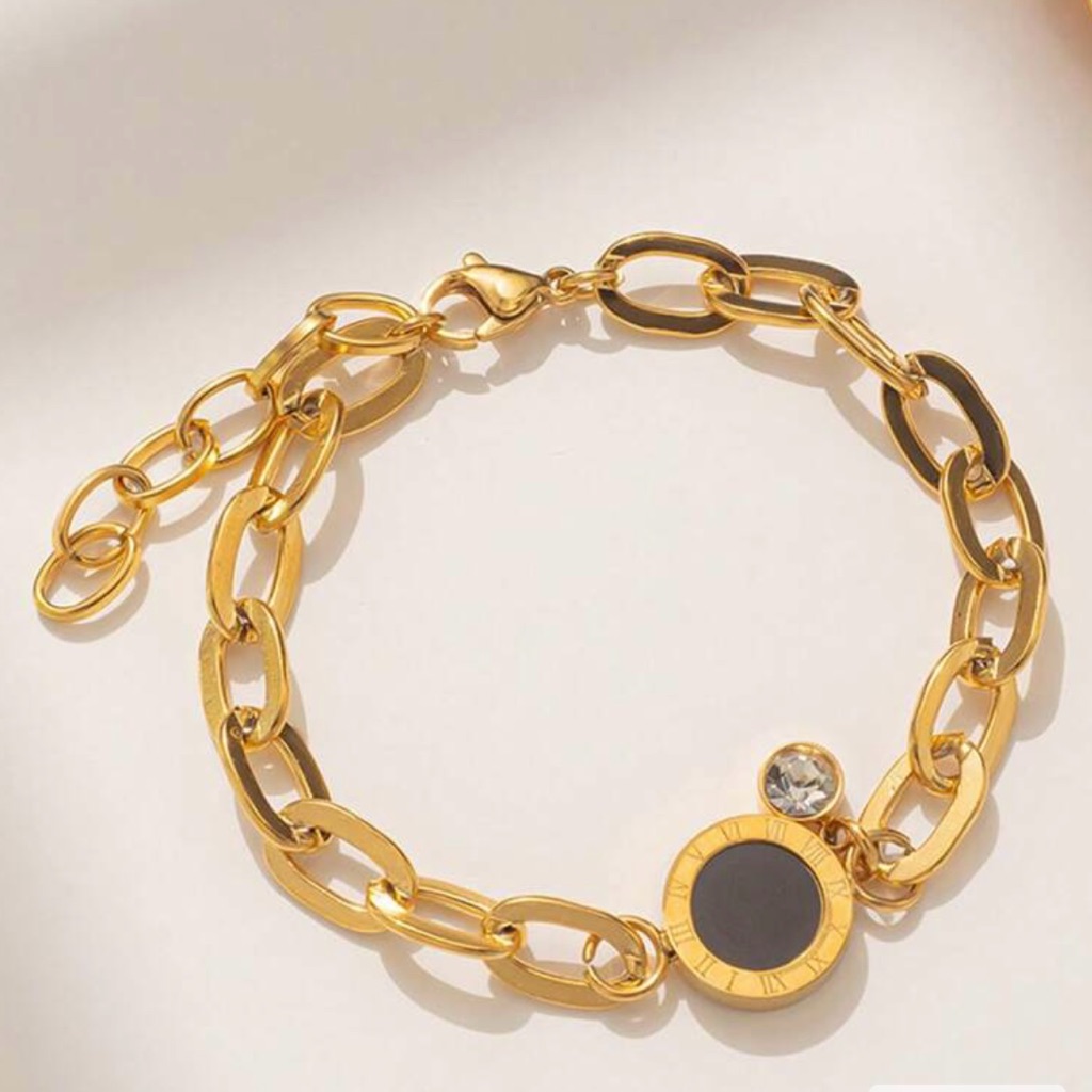 Gold Plated Roman Numeral Bracelet